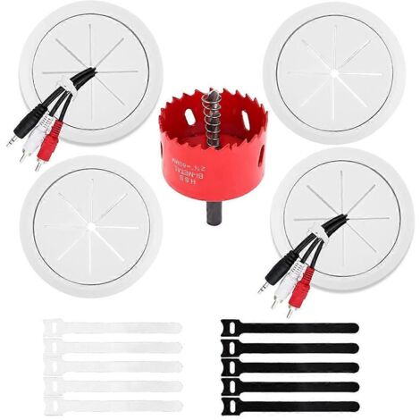 Lot de 4 cache-câbles pour téléviseur mural, kit de gestion des câbles muraux -- (1/5)