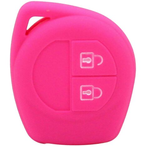 Étui de clé de voiture en silicone pour SX4 Swift Grand Vitara, rouge rose-- (1/5)