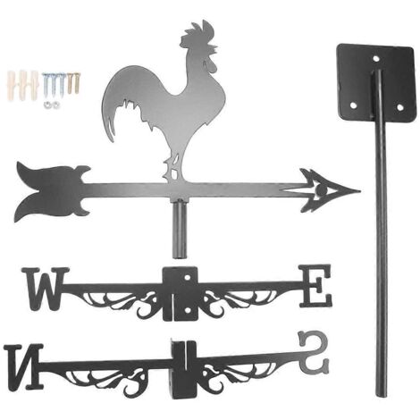 Girouette Coq - Silhouette de girouette coq rétro (1/5)