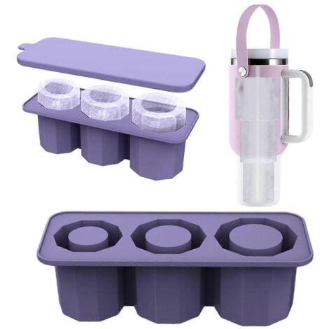 Moules à glaçons en silicone pour congélateur, 3 moules cylindriques creux B-- (1/5)