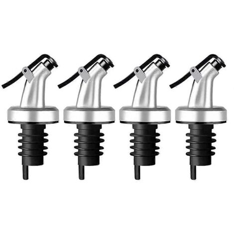 Lot de 4 bouchons verseurs pour huile, avec capuchon anti-poussière, pour huile, huile d'olive, vinaigre -- (1/5)