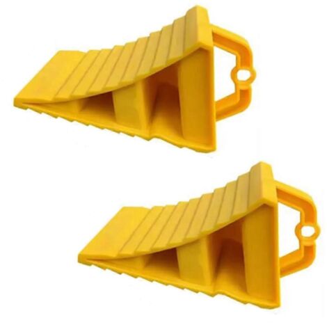 Lot de 2 cales de roue portables avec poignées, support pour pneu de véhicule. (1/5)
