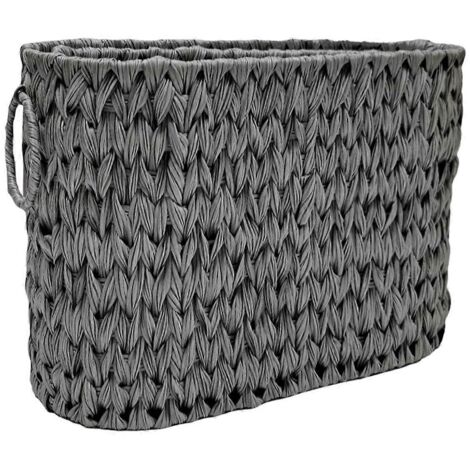 Panier de rangement tressé, panier en osier imperméable avec poignées, C-- (1/5)