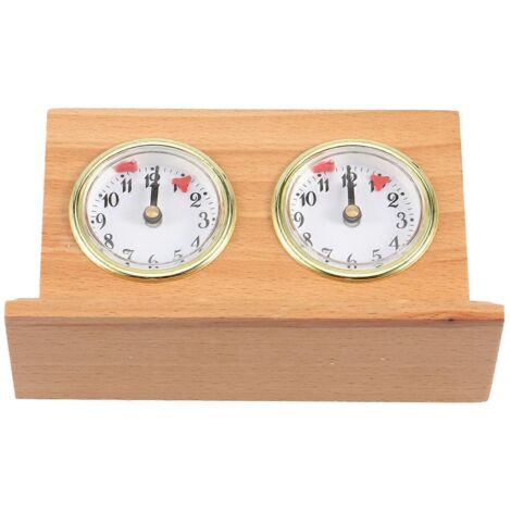 Horloge d'échecs mécanique rétro à remontage manuel, sans pile, en bois. (1/5)