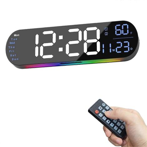 Grande horloge murale numérique avec télécommande 13,7 pouces, luminosité automatique. (1/5)