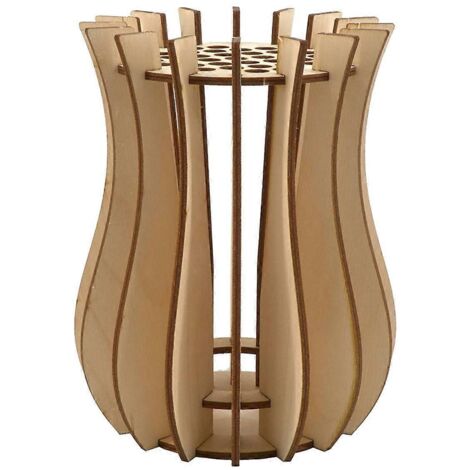 vase, vase puzzle en bois, jeu de construction de faux bouquet-- (1/5)