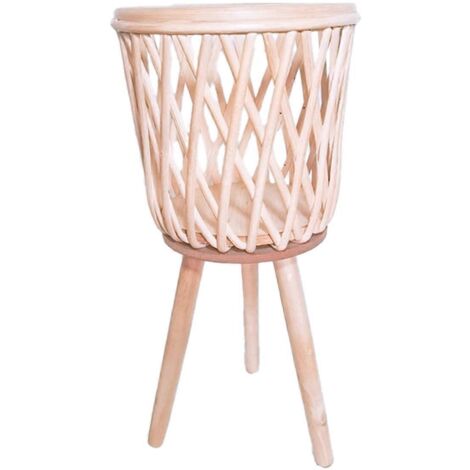 Support pour plantes en rotin tressé avec pieds - Support pour jardinière - (1/5)
