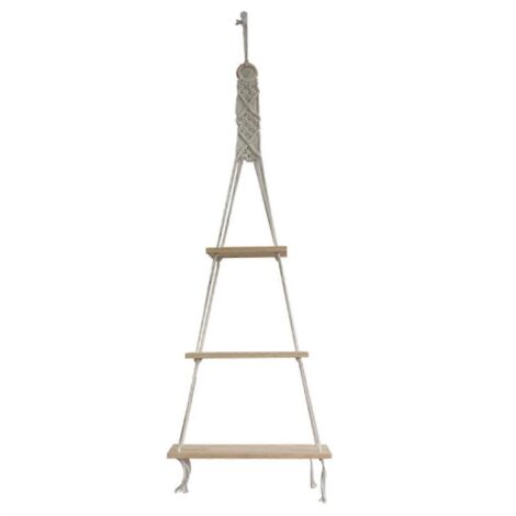 Étagère murale en macramé avec corde tressée, décoration bohème pour chambre. (1/5)