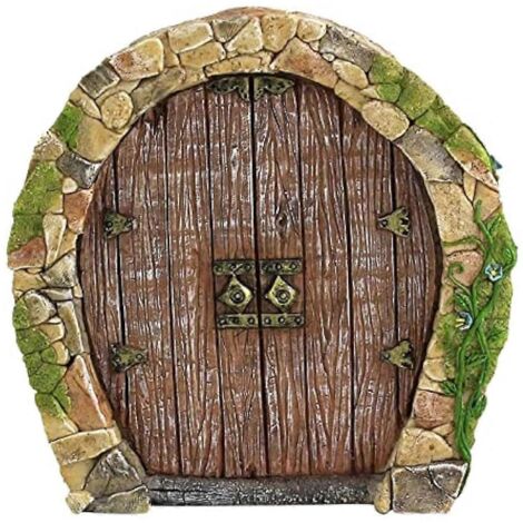 Porte féerique extérieure pour arbre, mini sculpture de jardin féerique -- (1/5)