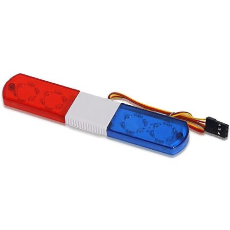 Lampe d'alarme clignotante pour voiture RC 1/10 D12, Traxs Axial, 115 mm, rouge et bleue (1/5)