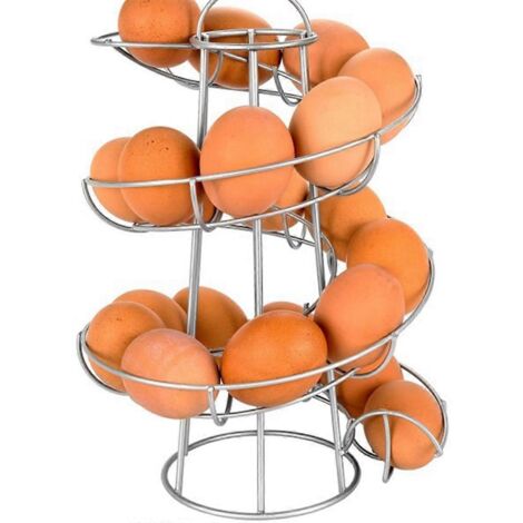 Porte-œufs de cuisine, panier à œufs en spirale, gris argenté-- (1/5)
