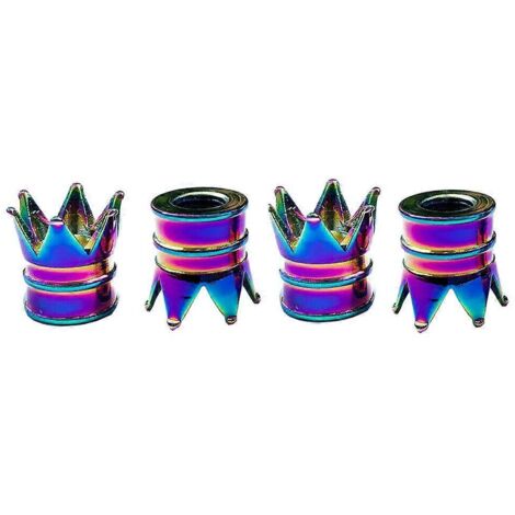 4 bouchons de valve de pneu de voiture en aluminium couleur néon, anti-poussière (1/5)
