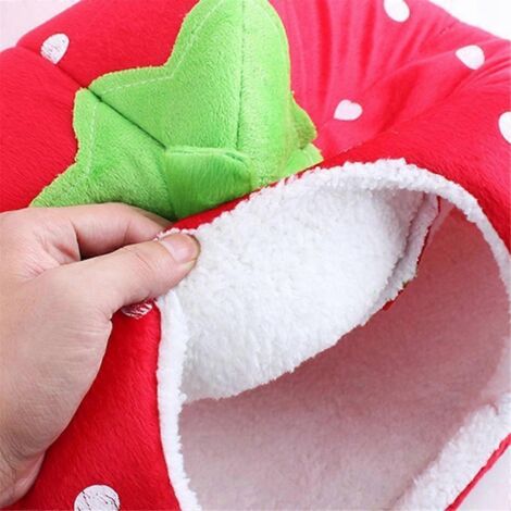 Niche pour chien, tapis de mode pour chien, panier doux à la fraise, maison pour chien et chat M-- (1/5)