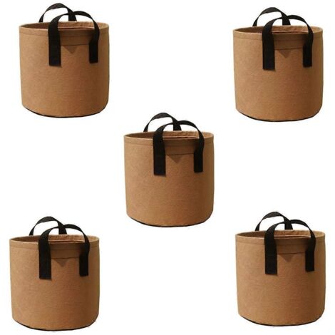 Pots en tissu résistant, sacs de culture pour légumes/fleurs/plantes -- (1/5)