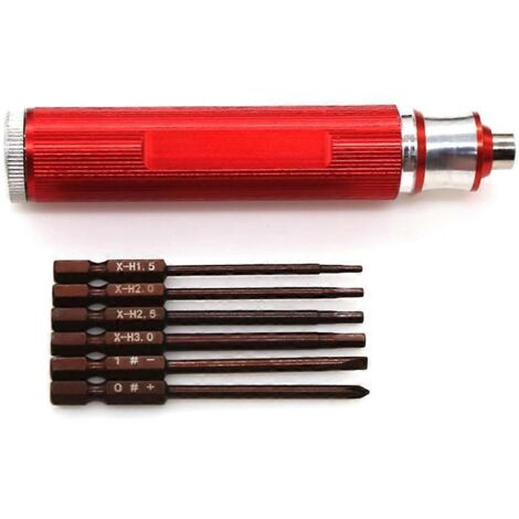 Kit de tournevis hexagonal 6 en 1 H1,5 2,0 2,5 3,0 mm pour voiture RC, 2-- (1/5)