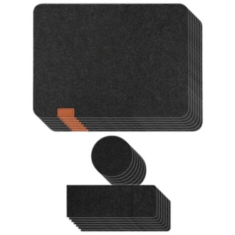 Lot de 7 sets de table en feutre lavable, sous-couches isolantes noires (1/5)