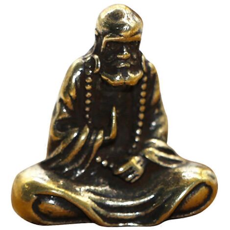 Statuettes miniatures de Bouddha en laiton rétro, figurines de maître Bodhidharma-- (1/5)