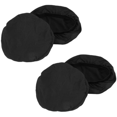 Lot de 4 housses rondes pour tabourets de bar - pour chaises de bar de 30 à 35 cm - Noir (1/5)