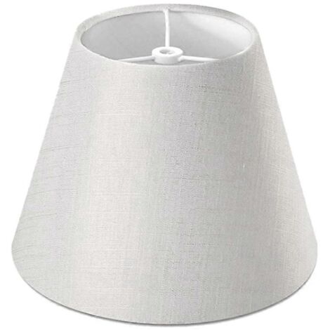 Abat-jour en lin blanc 5 x 9 x 7 pouces (blanc avec fils dorés) (1/5)