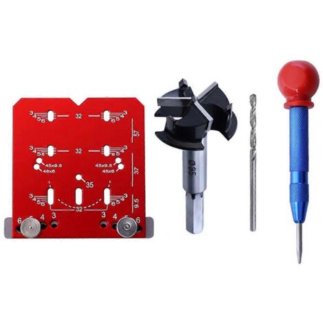 Gabarit pour charnières de meuble, compatible avec les charnières à deux trous de 45 mm et 48 mm A-- (1/5)