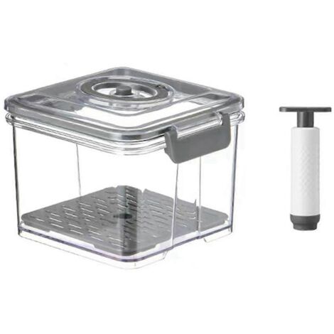 Boîte de conservation sous vide transparente pour réfrigérateur, grise, taille S (1/5)