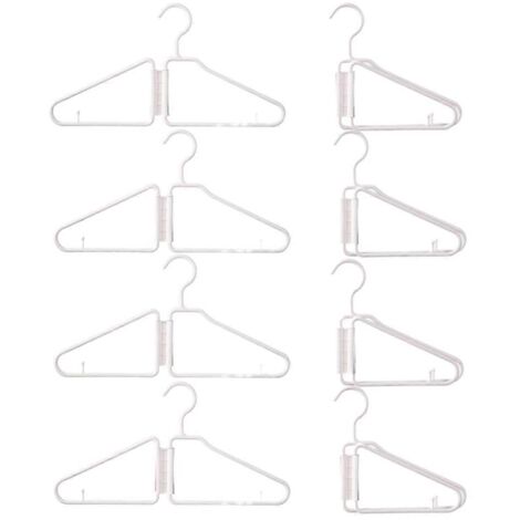 Lot de 8 cintres pliables en plastique (blancs) (1/5)