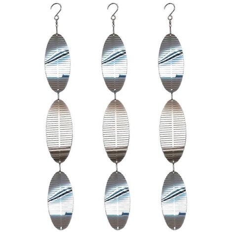 Ensemble de 9 disques décoratifs en métal hautement réfléchissants pour effaroucher les oiseaux.
