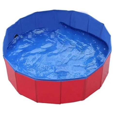Baignoires pour animaux de compagnie, piscines pliables mobiles pour chiens de grande et petite taille, rouge-- (1/5)
