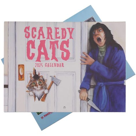 Calendrier mural mensuel Chat 12 mois 2025 - Chat peureux (1/5)