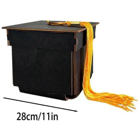 Boîte cadeau en bois en forme de chapeau de célibataire pour la remise des diplômes - (1/5)