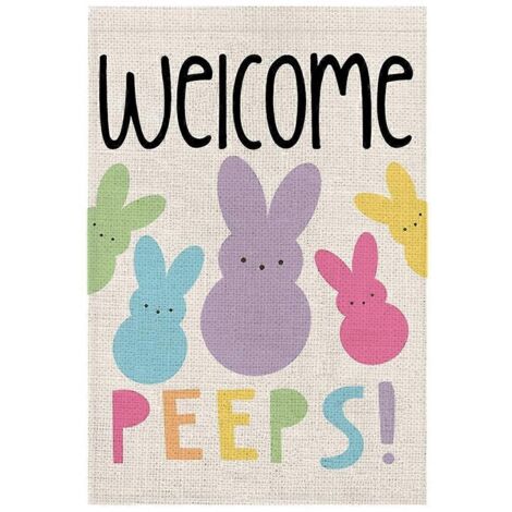 Bannières verticales double face de lapin pour jardin de Pâques -- (1/5)