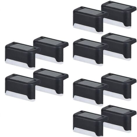 Lot de 12 lampes solaires LED pour marches, escaliers et jardin extérieur, C-- (1/5)