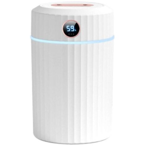 Humidificateur d'air à double buse 2L avec écran LCD, blanc, pour huiles essentielles (1/5)