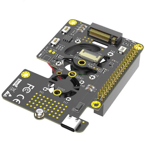 Adaptateur SSD M.2 NVMe vers PCIe 3 en 1 avec deux ventilateurs de refroidissement -- (1/5)