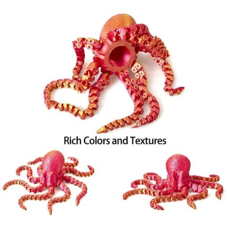 Figurine pieuvre imprimée en 3D, jouet pour enfants, couleur aléatoire. (1/5)