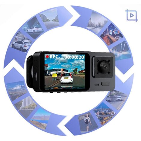 Caméra embarquée avant et intérieure WIFI 1080P avec carte mémoire 32G 2 pouces-- (1/5)