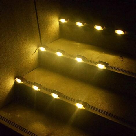 Lot de 12 lampes solaires LED pour marches, escaliers et jardin extérieur, A-- (1/5)