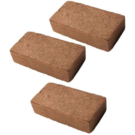 Lot de 3 briques de fibre de coco biologique pour plantes (1/5)