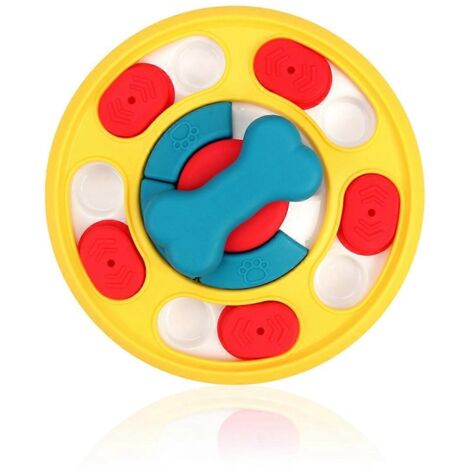 Distributeur de nourriture anti-étouffement, assiette à lécher pour chien jaune (1/5)