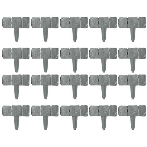 Clôture en plastique gris, petite clôture décorative pour cour, pelouse et villa. (1/5)