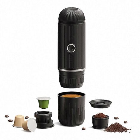 Machine à expresso chauffante électrique semi-automatique portable pour voiture, rouge-- (1/5)