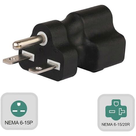 Adaptateur secteur convertisseur prise 6-15P vers connecteur mâle/femelle 6-15/20R (1/5)