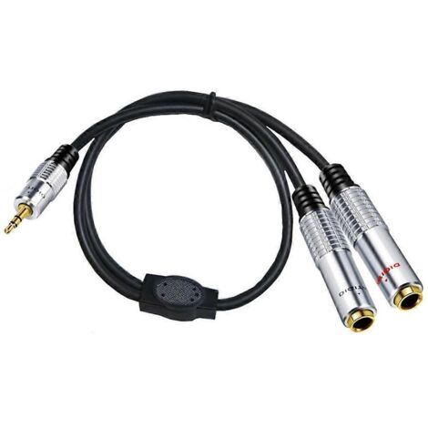 Câble stéréo double 6,35 mm femelle vers 3,5 mm mâle, câble microphone 3,5 mm vers 6,35 mm (1/5)