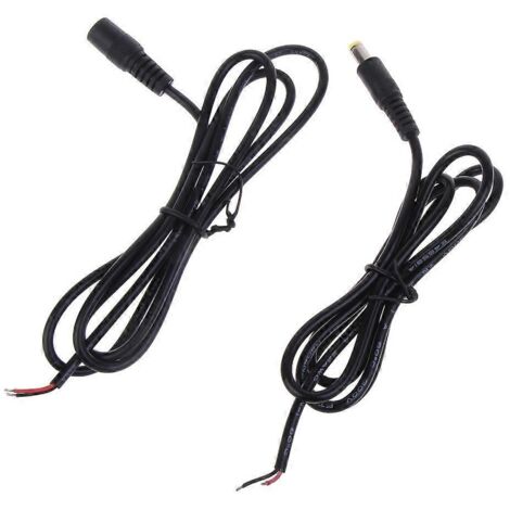 Câble d'alimentation DC5521 avec connecteurs mâles/femelles 5,5 x 2,1 mm et cordon adaptateur (1/5)