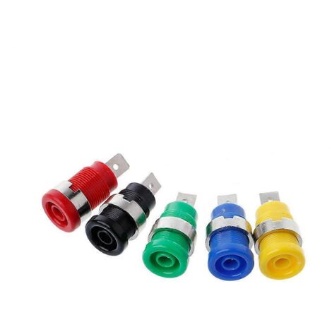 Lot de 5 fiches bananes femelles de 4 mm, connecteurs de câbles, 5 couleurs (1/5)