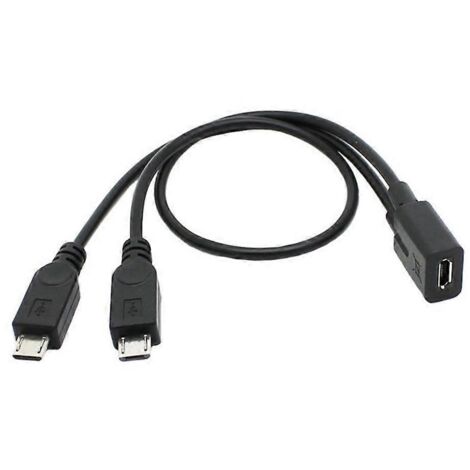 Câble répartiteur micro USB, rallonge de charge avec 1 connecteur femelle vers 2 connecteurs mâles (1/5)