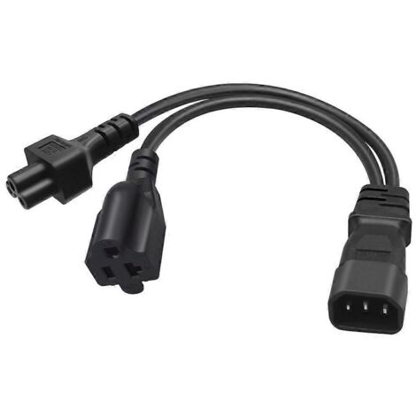 Câble d'alimentation à 3 bornes IEC320-C14 vers C5+NEMA 5-20R, mâle-femelle. (1/5)