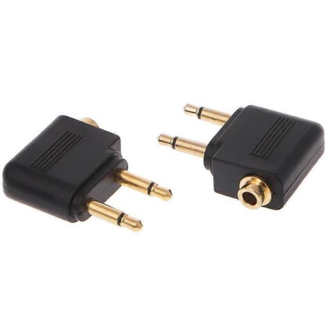 Adaptateur jack casque 3,5 mm plaqué or (2 mâles vers 1 femelle) (1/5)
