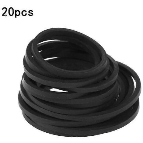 Lot de 20 courroies carrées en caoutchouc pour cassettes, largeur 1,5 mm, longueur 25-170 mm (1/5)