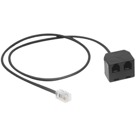 Câble adaptateur/répartiteur/rallonge téléphonique RJ9 mâle vers 2 femelles 4P4C (1/5)